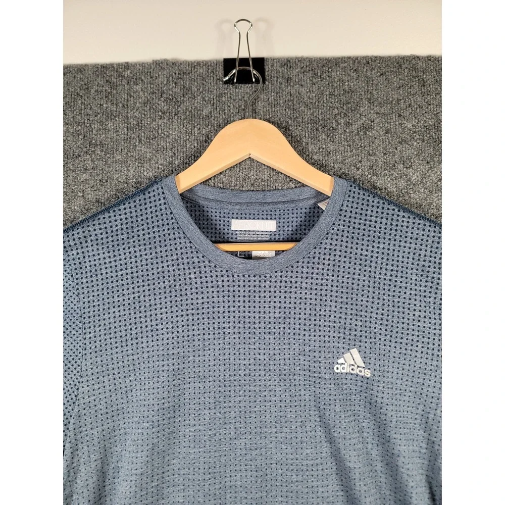 Adidas Aeroknit T-Shirt Mens Large Blue Climacool Athletic Performance Stretch